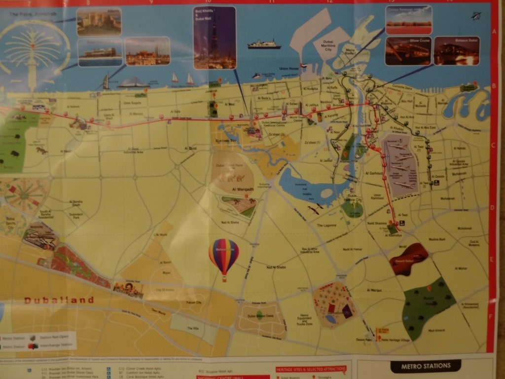 Tourist Map of Dubai Area