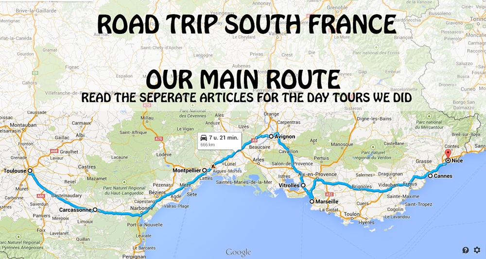 South France Road Trip Map - South France Itinerary