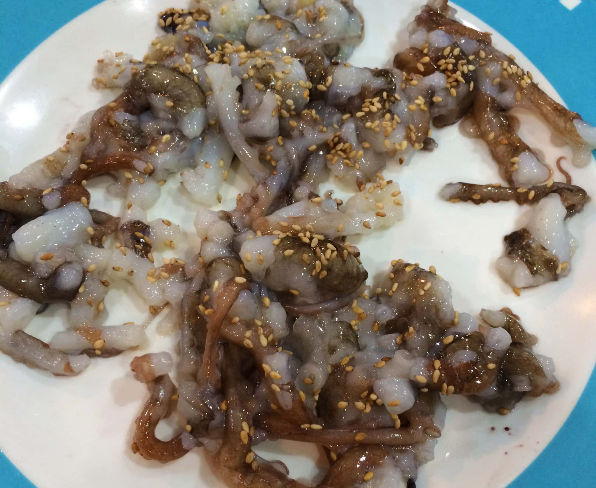 Eating Sannakji in Seoul, a live octopus