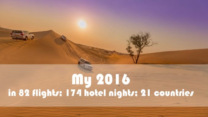My 2016 was a year full of bleisure travel: 82 flights; 174 hotel nights; 21 countries My 2016 was a year full of bleisure travel: 82 flights; 174 hotel nights; 21 countries