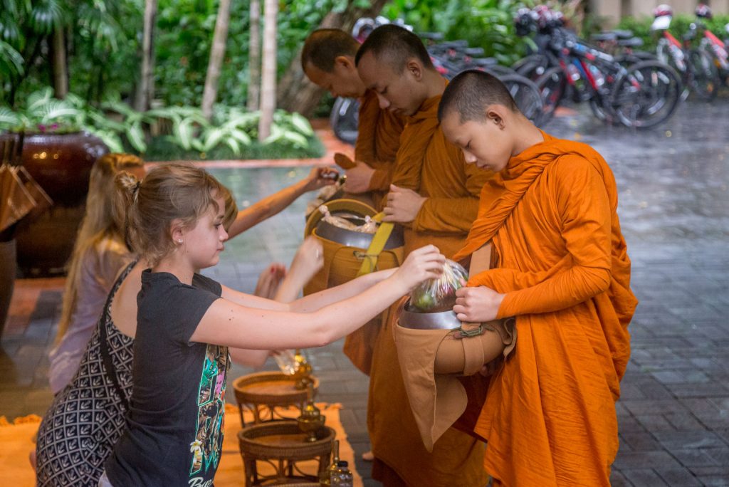 Monks offering - THAILAND - Four Seasons Chiang Mai: A luxury treasure in the Mae Rim Valley