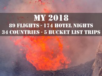 My 2018 travel year: 89 flights, 174 hotel nights, 34 countries, 5 bucket list trips