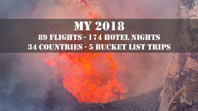 My 2018 travel year: 89 flights, 174 hotel nights, 34 countries, 5 bucket list trips My 2018 travel year: 89 flights, 174 hotel nights, 34 countries, 5 bucket list trips