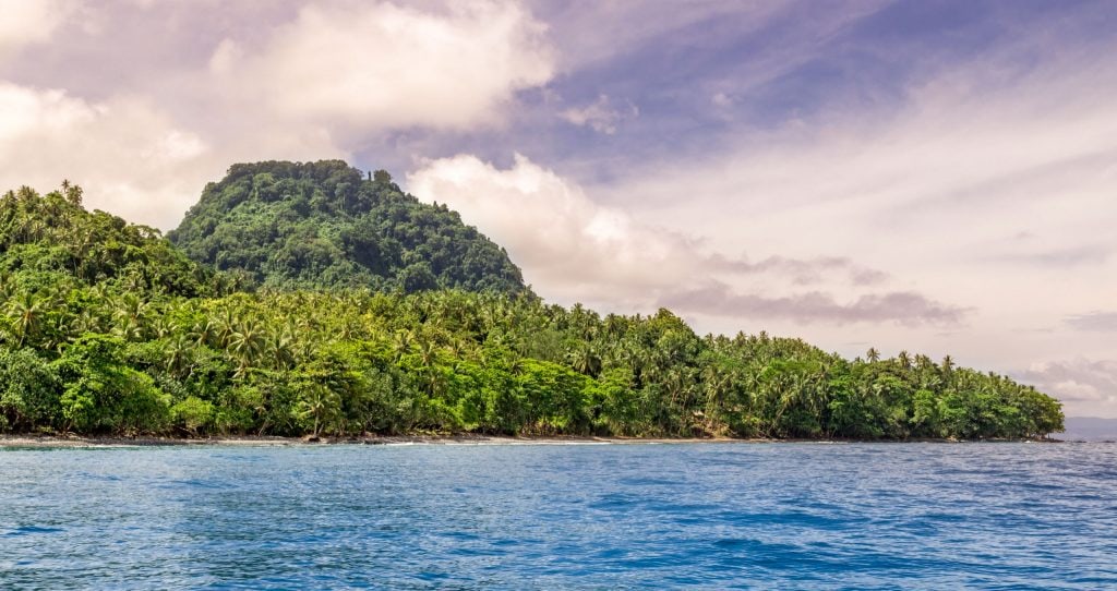 Island view from water - SOLOMON ISLANDS - Savo Island day trip from Honiara (Guadalcanal)