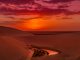 Beautiful sunset orange purple - CHINA - Dunhuang Mogao Caves (Grottoes) tour & sunset at Crescent Lake oasis
