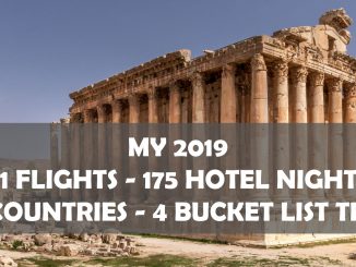 My 2019 travel year: 71 flights, 175 hotel nights, 32 countries, 4 bucket list trips