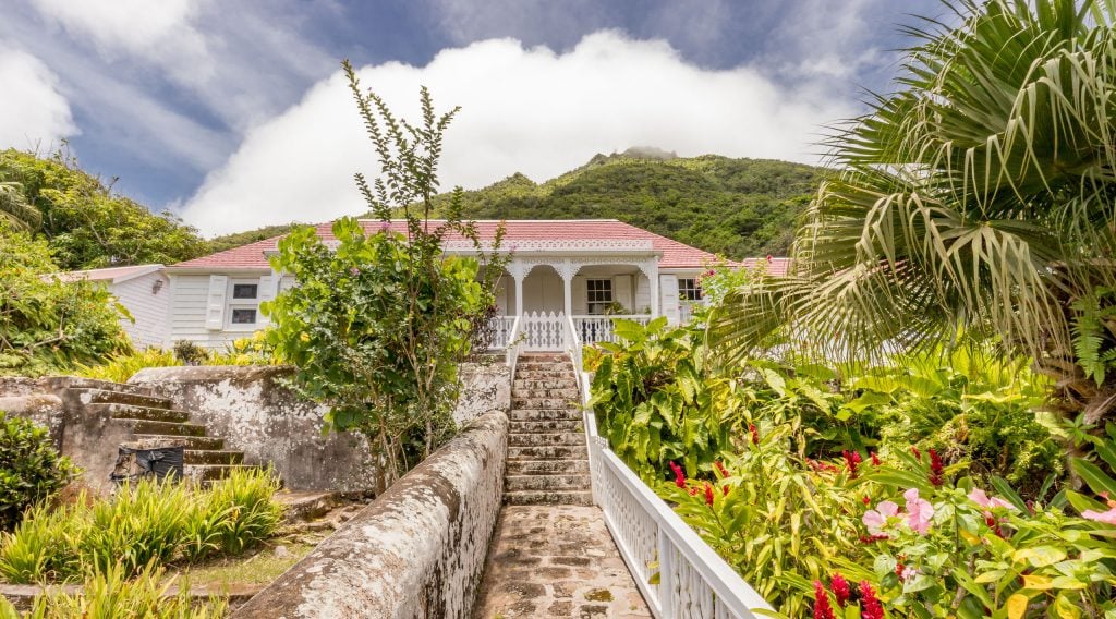 Entrance to villa - SABA - Best Accommodation: Old World style at the Hidden Garden Villa