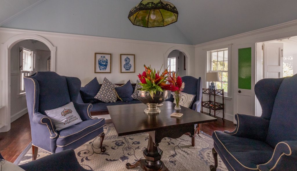Livingroom - SABA - Best Accommodation: Old World style at the Hidden Garden Villa