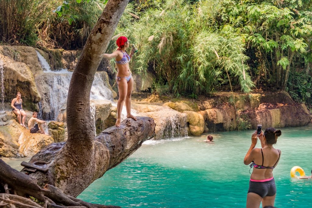 LAOS – Country side and the Kuang Si Falls as a day trip from Luang Prabang
