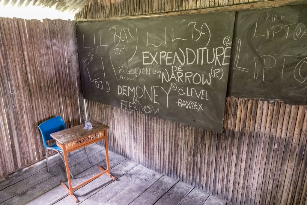 Classroom school - GHANA - Stilt village Nzulezo on lake Tadane (Beyin); day trip from Takoradi