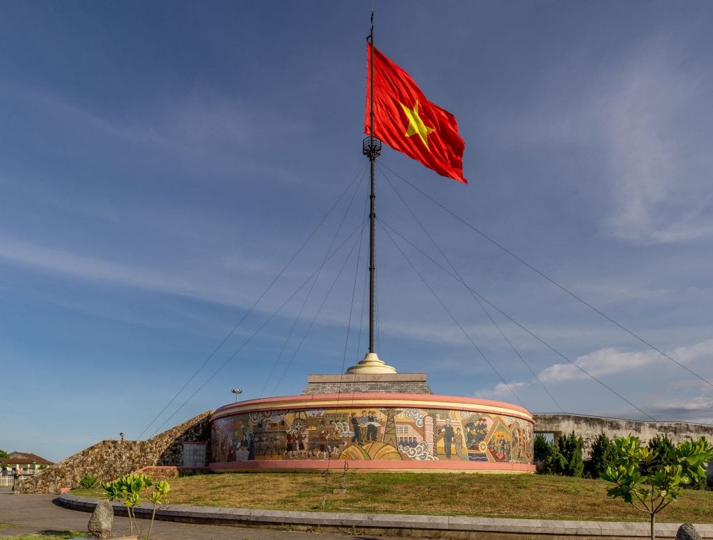 Flag pole at DMZ - VIETNAM - DMZ day tour from Hue; the must see places