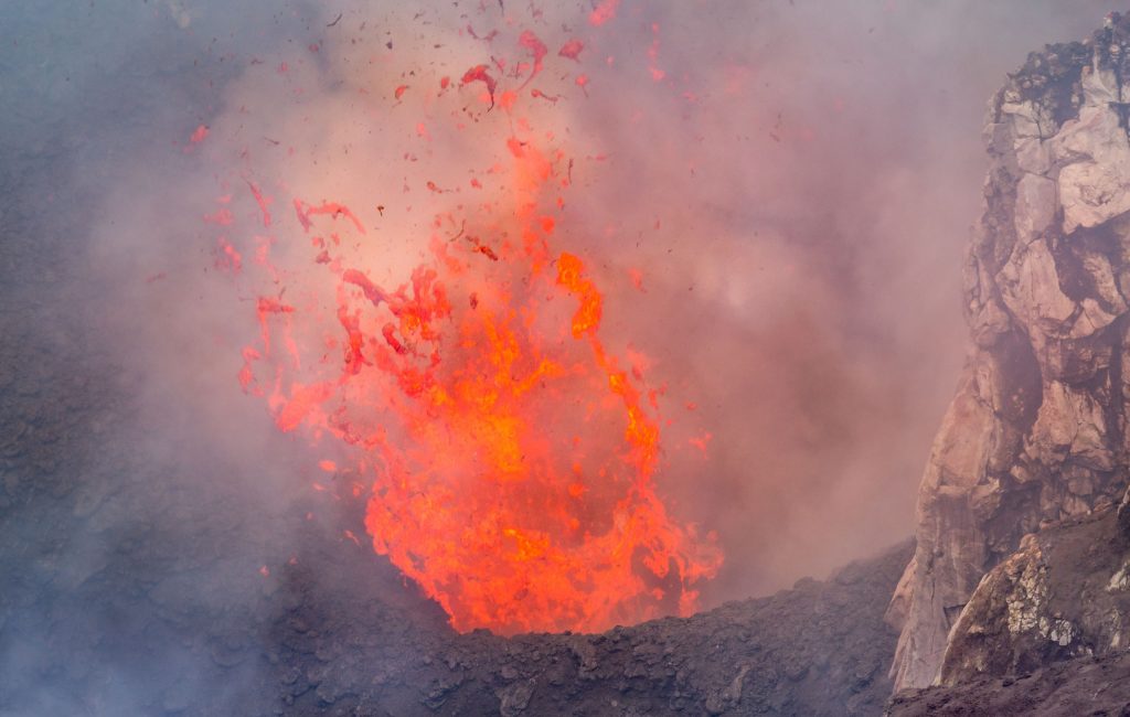 Huge lava explosion - VANUATU - Tanna Island day trip: Mt. Yasur active volcano tour
