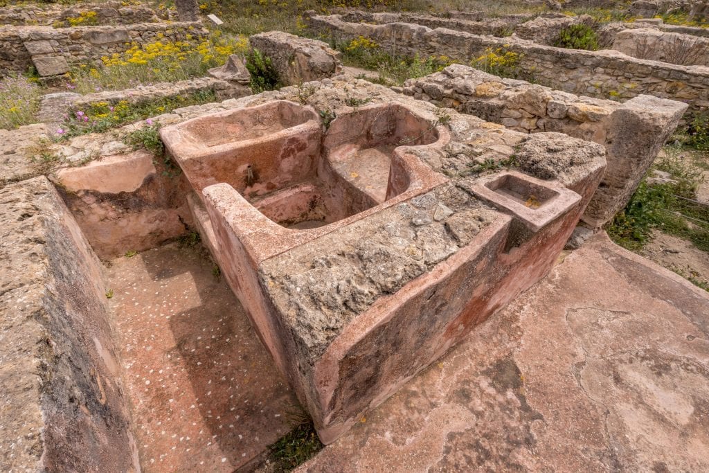 Kerkouane Punic City bathroom - TUNISIA - Kerkouane Punic town day trip from Tunis or Sousse