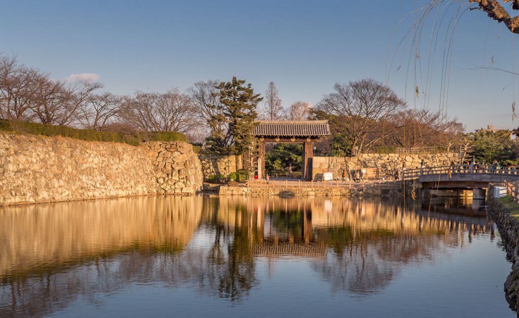 Moat Water Reflection Sunshine - JAPAN - Day trip to Himeji Castle from Osaka (or Kobe / Kyoto)