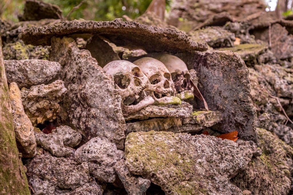 Skull altar - SOLOMON ISLANDS - Skull Island Munda & New Georgia WWII history day trip