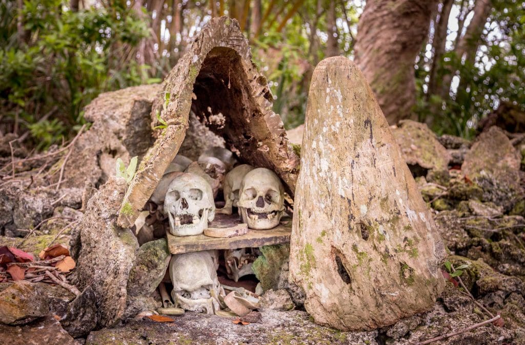 Skull altar - SOLOMON ISLANDS - Skull Island Munda & New Georgia WWII history day trip