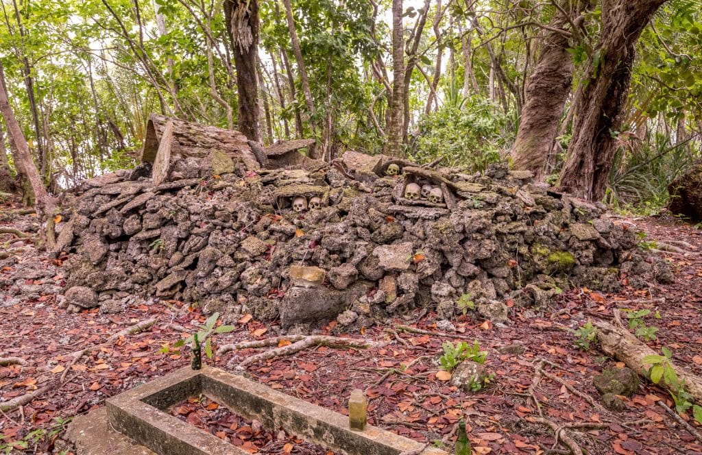 Skull burial mount - SOLOMON ISLANDS - Skull Island Munda & New Georgia WWII history day trip