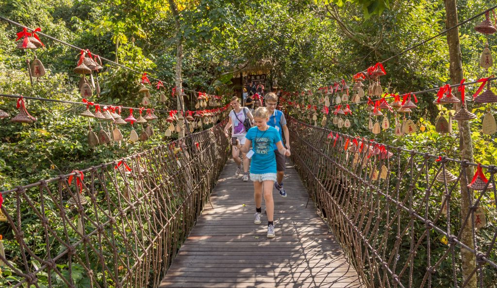 Suspension Bridge - CHINA - Yanoda and Binglanggu Li & Miao: 2 must see parks near Sanya