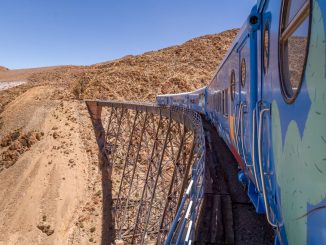 Train on Viaduct Polvorilla - ARGENTINA - Train to the Clouds; a must-do ride in the Andes near Salta
