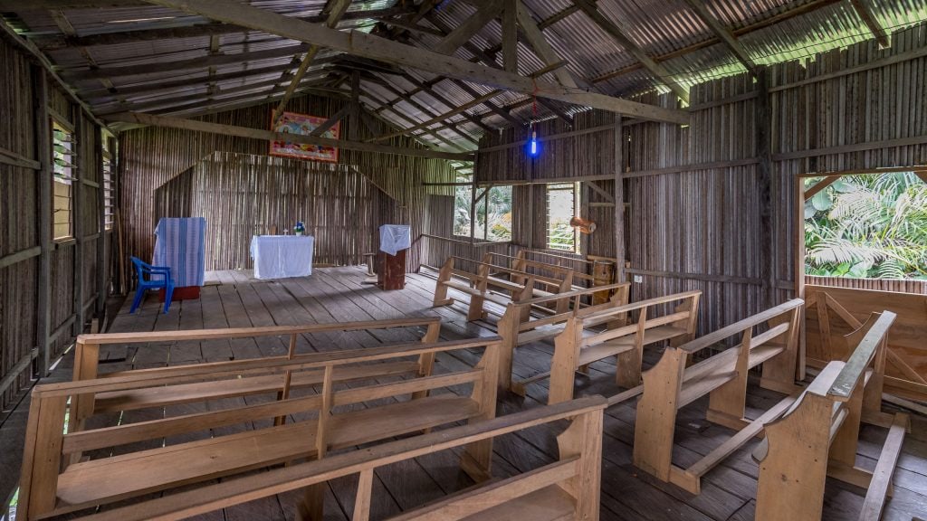 Village church - GHANA - Stilt village Nzulezo on lake Tadane (Beyin); day trip from Takoradi