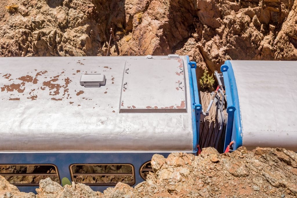Wagons top view - ARGENTINA - Train to the Clouds; a must-do ride in the Andes near Salta