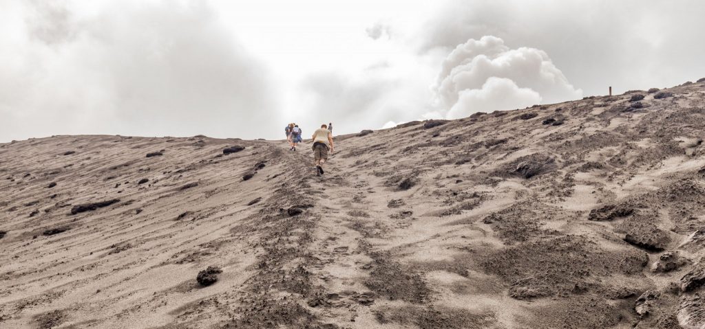 Walking up Mt. Yasur rim - VANUATU - Tanna Island day trip: Mt. Yasur active volcano tour
