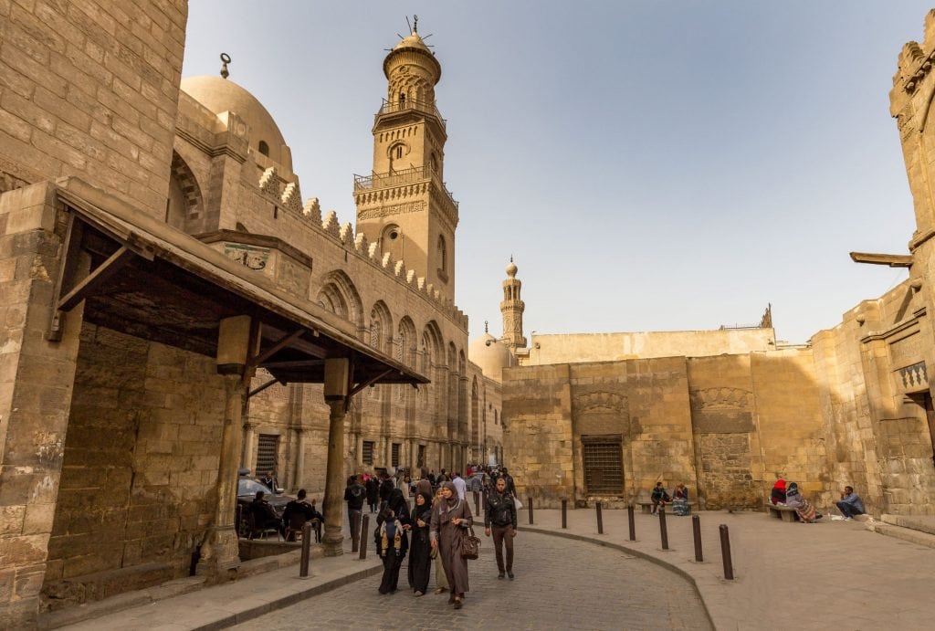 EGYPT - Islamic Cairo: The historical Muizz Street and Al-Rifai & Sultan Hassan Mosque