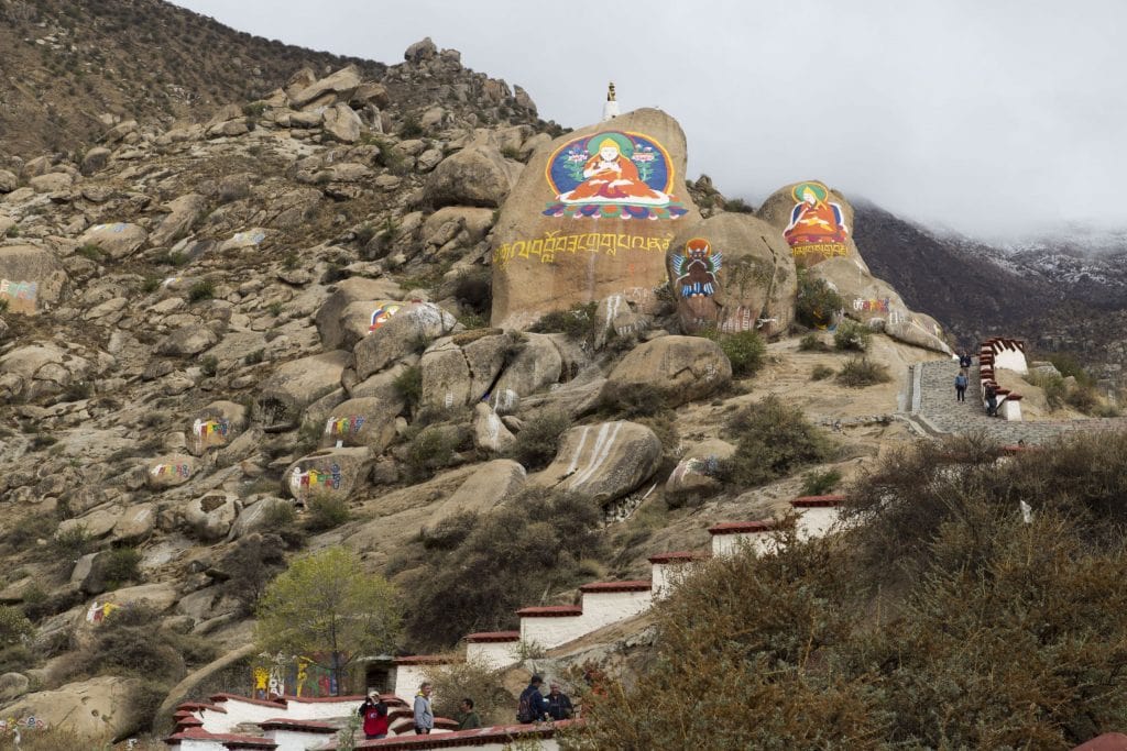 TIBET - Drepung and Sera monastery in Lhasa with monks debating