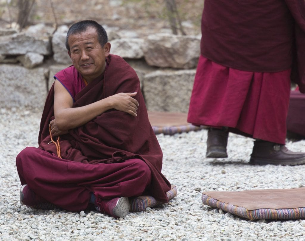 TIBET - Drepung and Sera monastery in Lhasa with monks debating