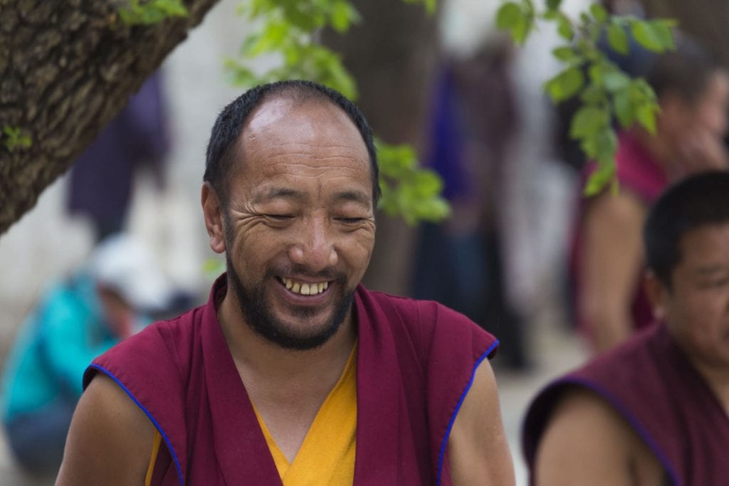 TIBET - Drepung and Sera monastery in Lhasa with monks debating