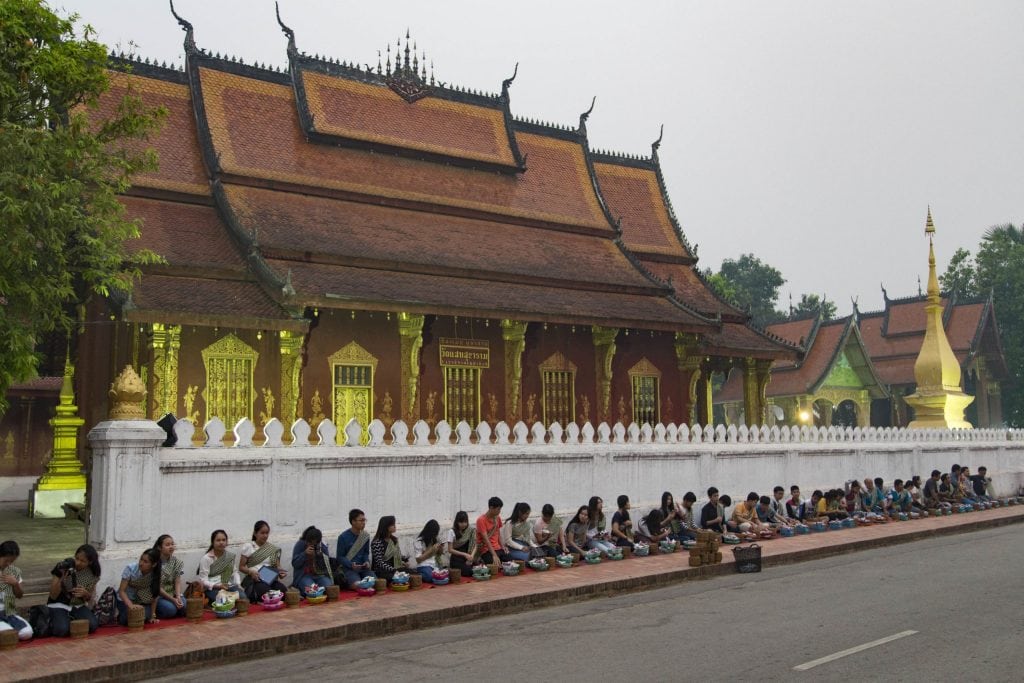LAOS - Monks alms giving ceremony in Luang Prabang