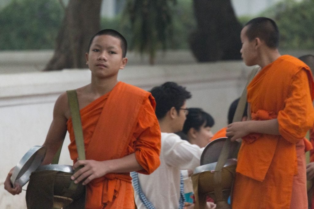 LAOS - Monks alms giving ceremony in Luang Prabang