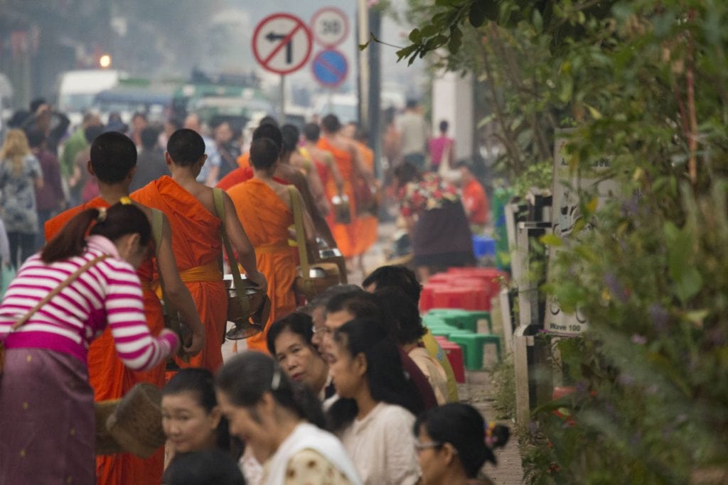 LAOS - Monks alms giving ceremony in Luang Prabang