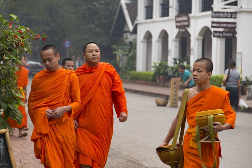 LAOS - Monks alms giving ceremony in Luang Prabang