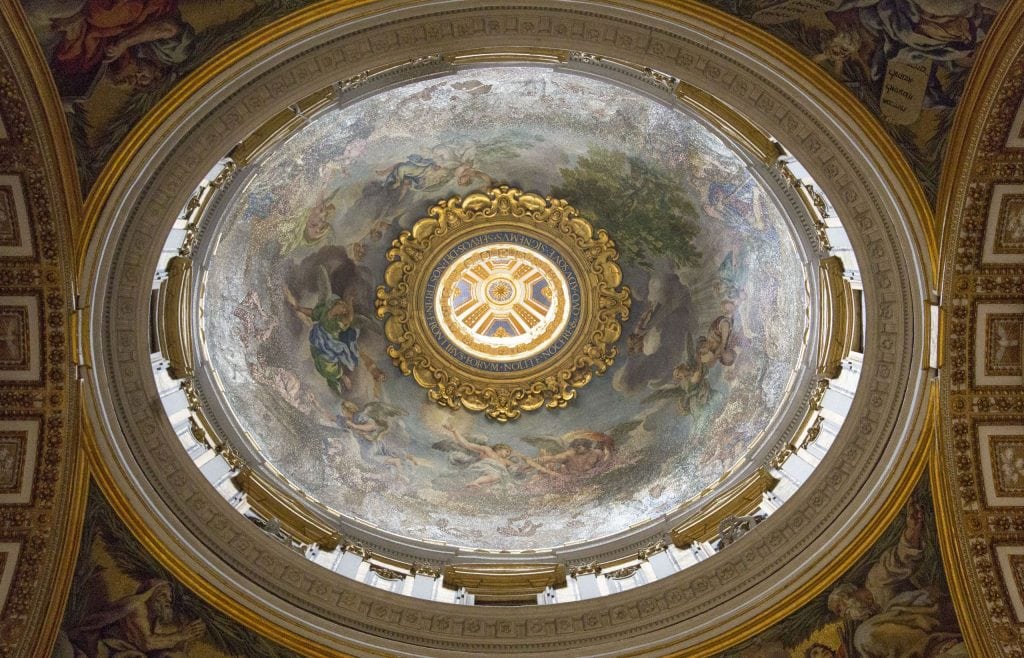 VATICAN - The St. Peter’s Basilica in the Vatican during a rainy afternoon