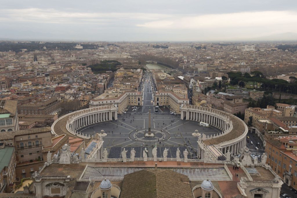VATICAN - The St. Peter’s Basilica in the Vatican during a rainy afternoon