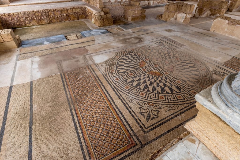 Bathhouse Mosaics - ISRAEL - Must do Roman ruins day trip to Caesarea from Tel Aviv