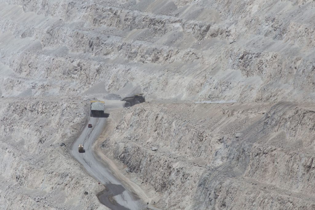 Mining in the Atacama desert at Chuquicamata mine and Humberstone