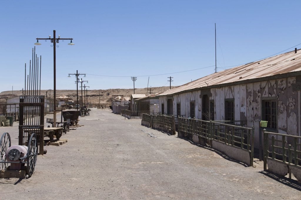 Mining in the Atacama desert at Chuquicamata mine and Humberstone
