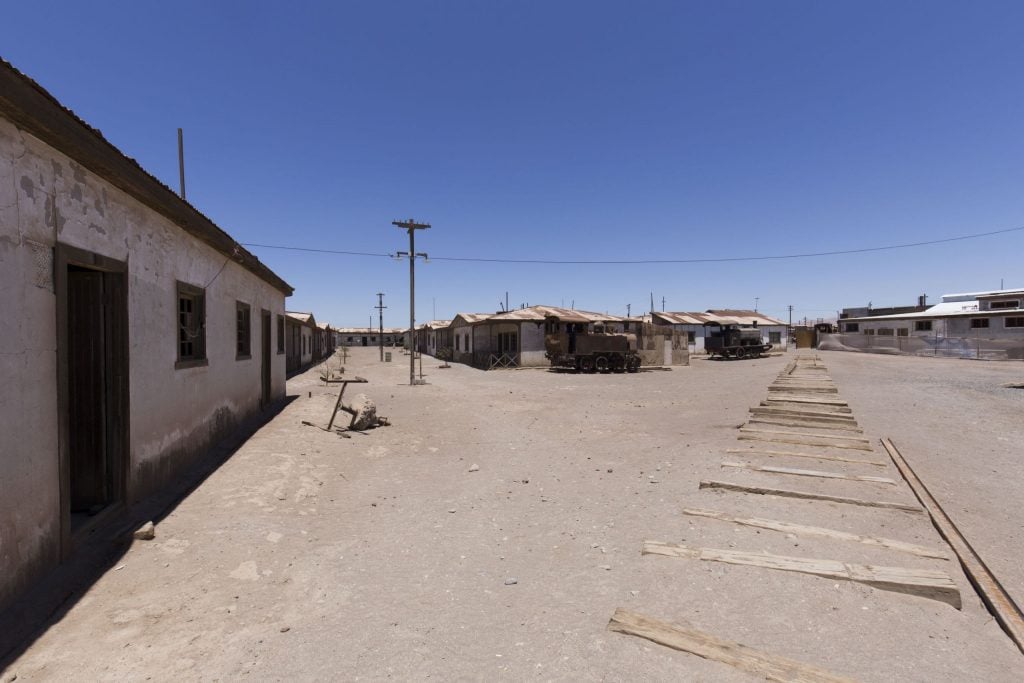 Mining in the Atacama desert at Chuquicamata mine and Humberstone