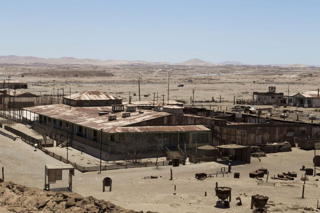 Mining in the Atacama desert at Chuquicamata mine and Humberstone