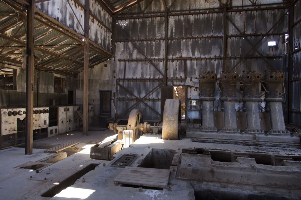 Mining in the Atacama desert at Chuquicamata mine and Humberstone