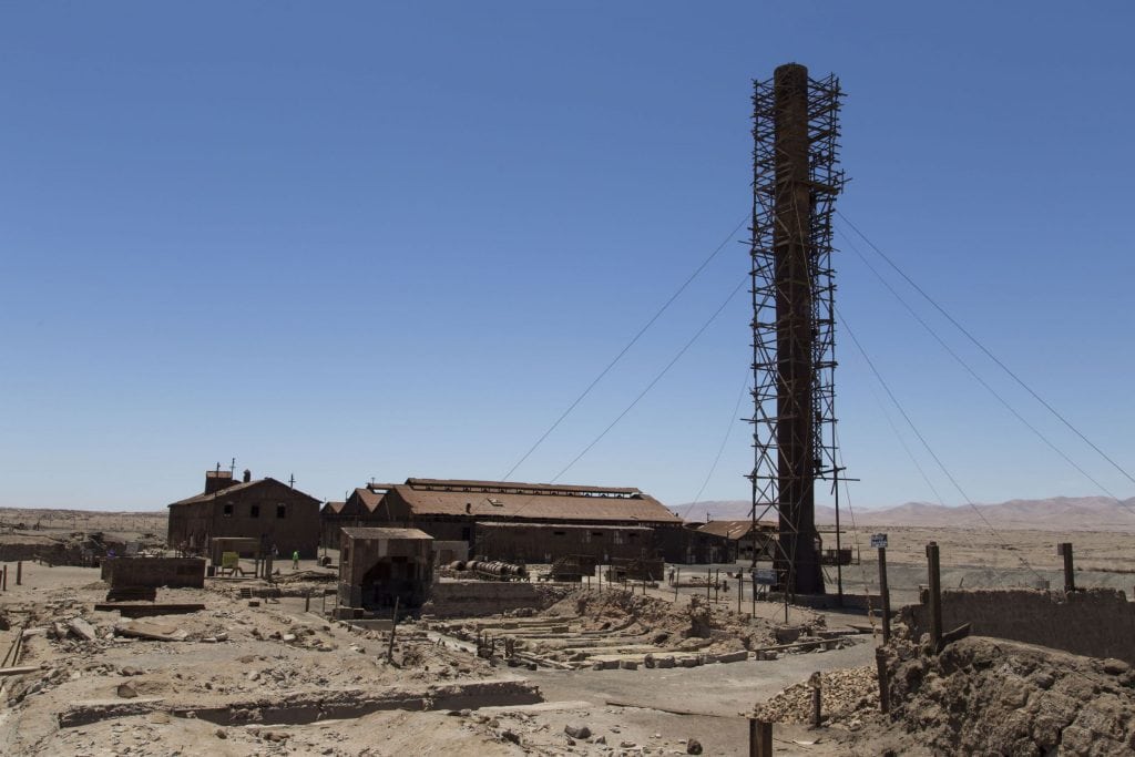 Mining in the Atacama desert at Chuquicamata mine and Humberstone