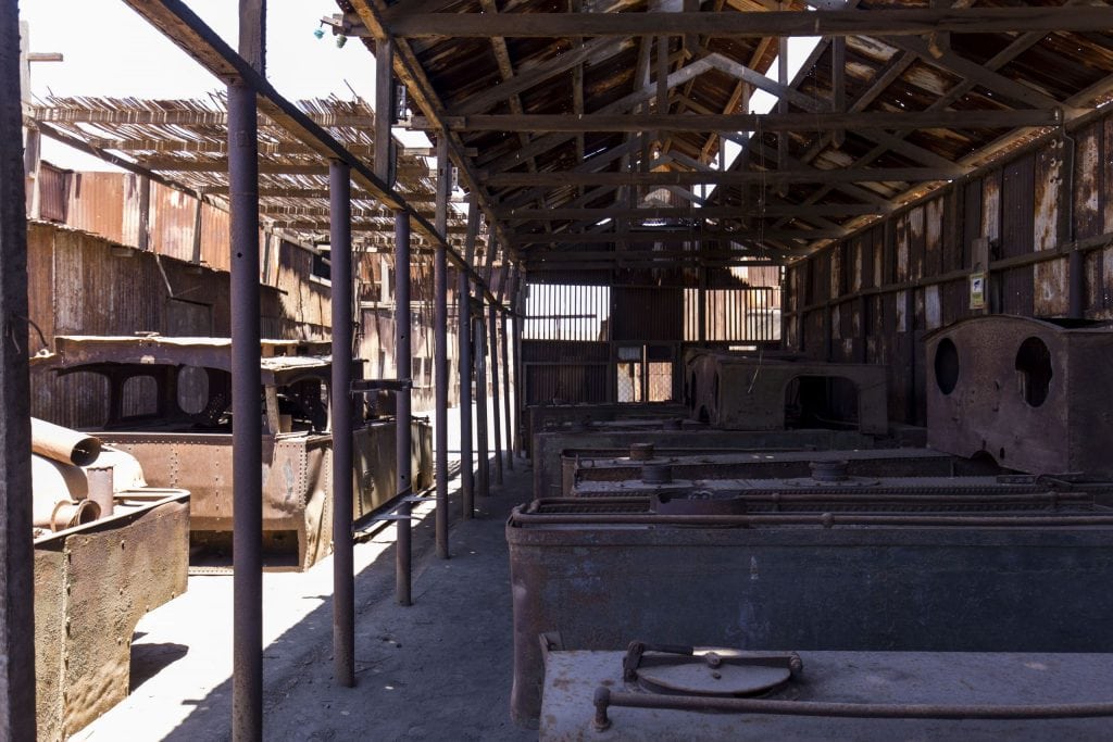 Mining in the Atacama desert at Chuquicamata mine and Humberstone
