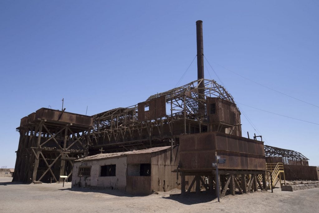 Mining in the Atacama desert at Chuquicamata mine and Humberstone